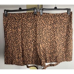 Old‎ Navy Shorts 4XL Women's Brown Animal Print Cheetah Soft Elastic Pull On